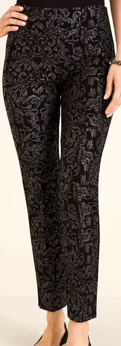 Chico's Women's So Slimming Petite Juliet Scroll-Print Ankle Pants OP Petite